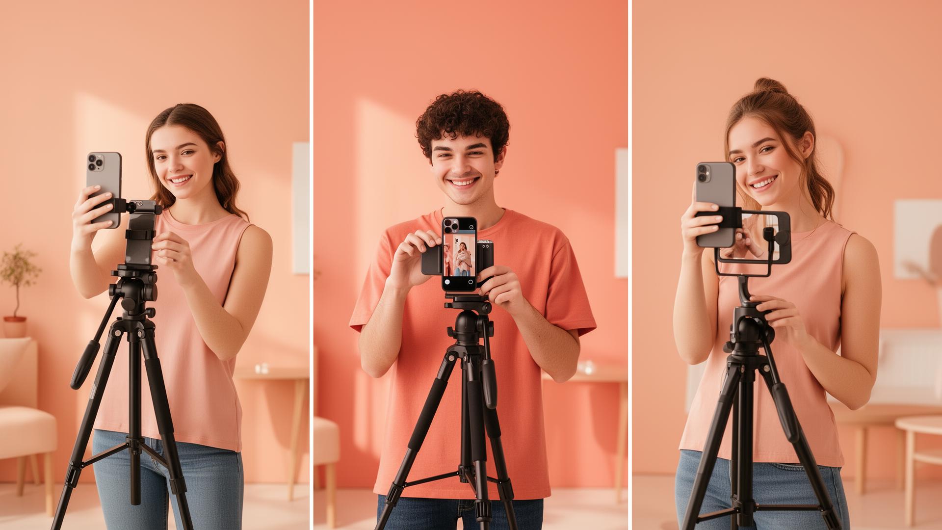 UGC creators filming with smartphones
